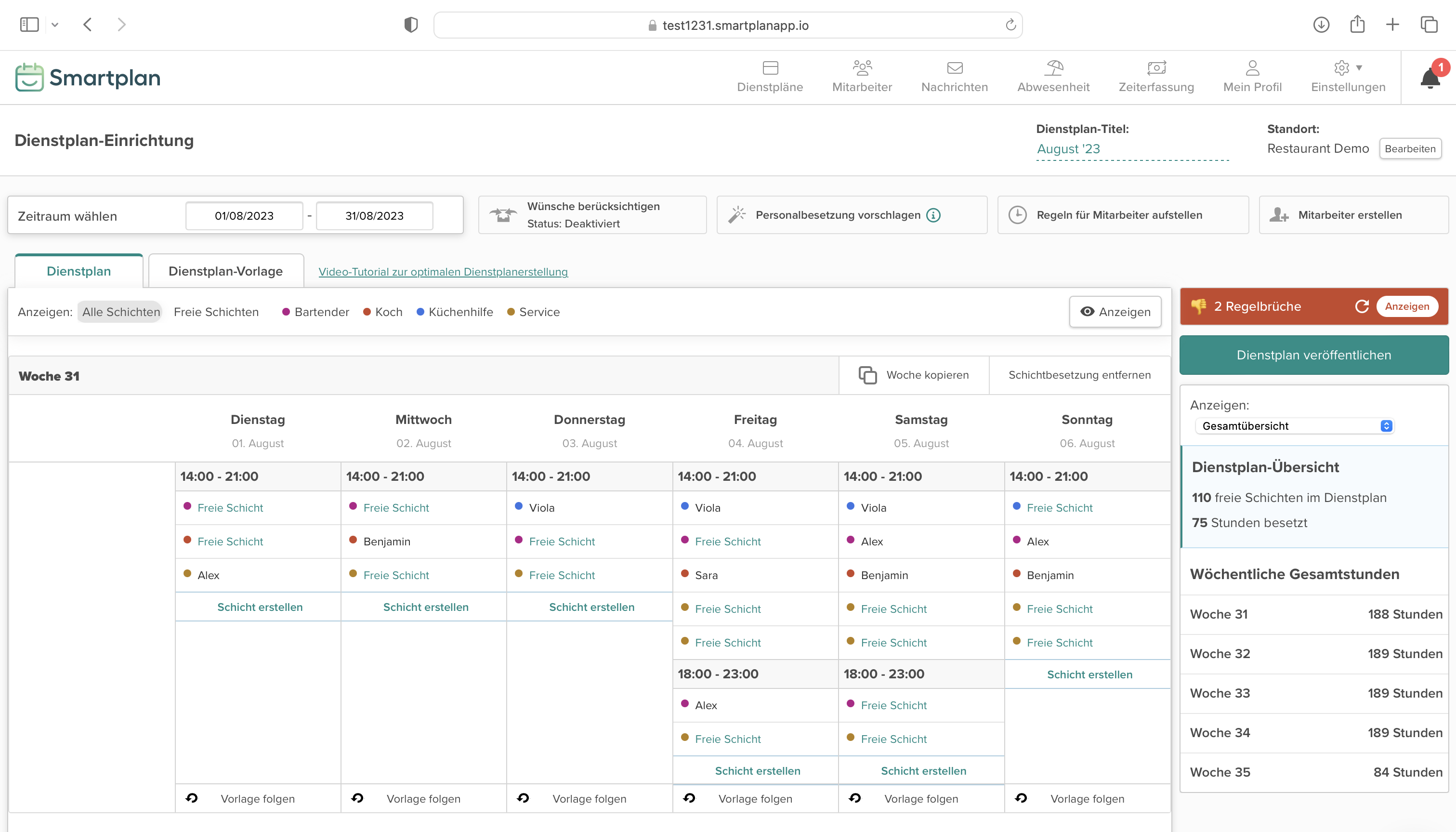 Smartplan Dienstplansystem